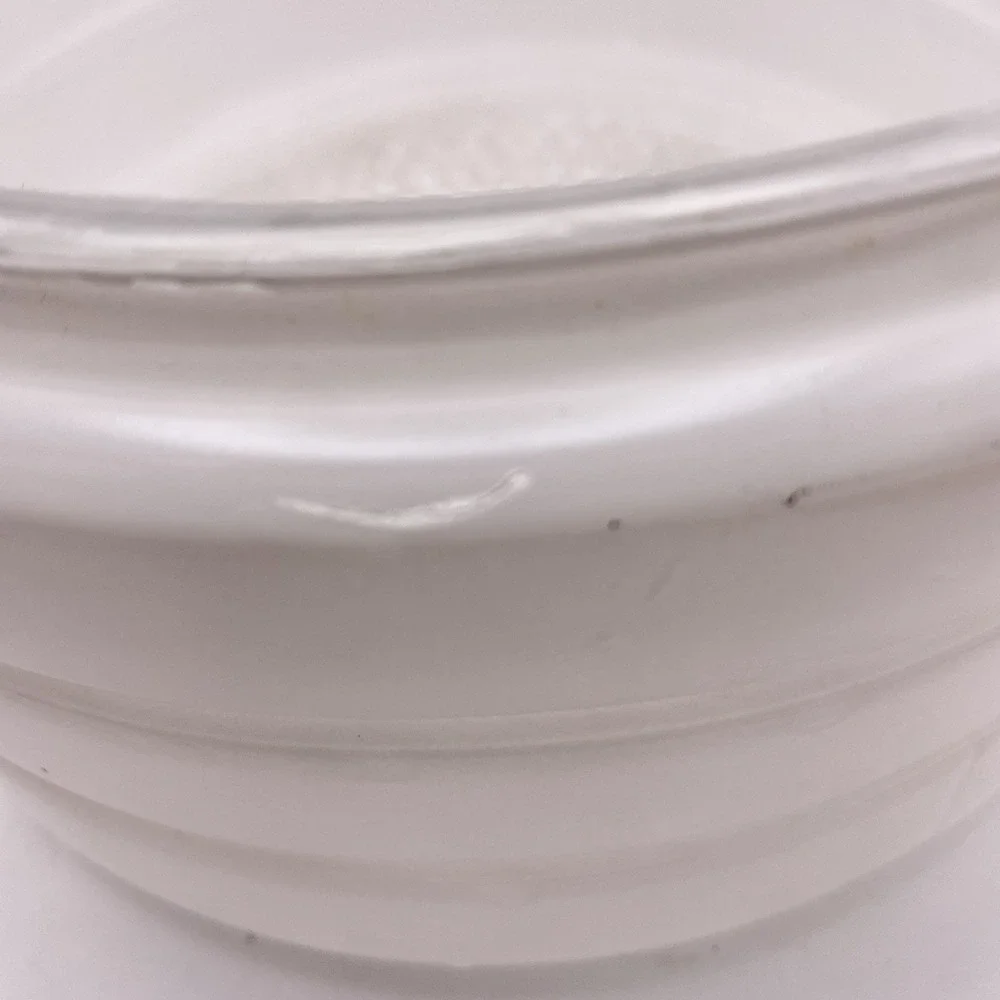 Vtg Art Deco White Milk Glass Light Shade Round Flush Globe 7.75